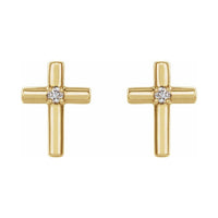 Solitaire Cross Earrings