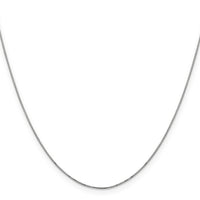 14k White Gold Carded .5mm Box Chain