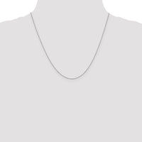 14k White Gold Carded .5mm Box Chain