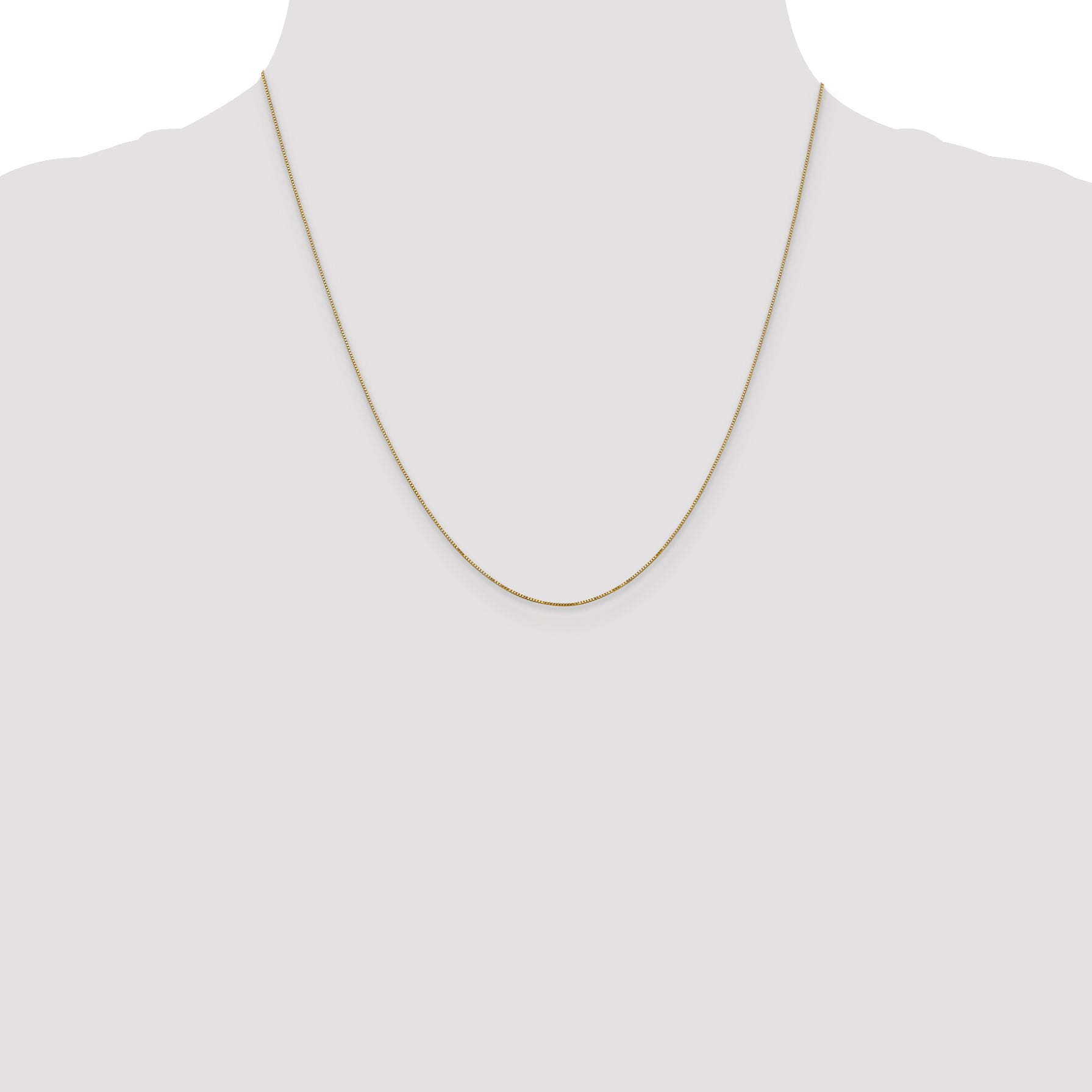 14k .5mm Carded Box Chain