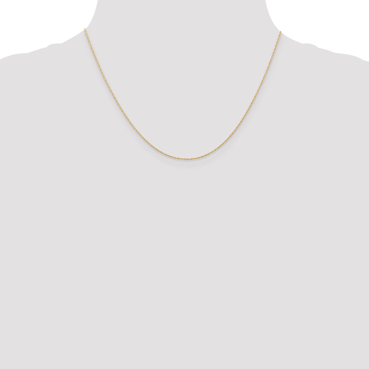 14k  Rose Gold .5 mm Carded Cable Rope Chain