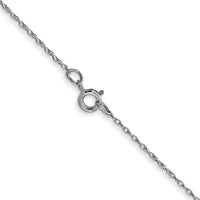 14k White Gold .5 mm Carded Cable Rope Chain