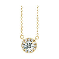 French-Set Halo-Style Necklace or Center