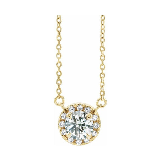 French-Set Halo-Style Necklace or Center