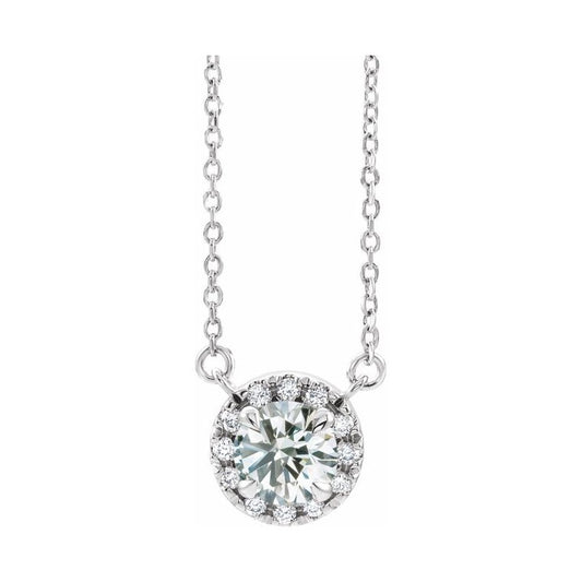 French-Set Halo-Style Necklace or Center