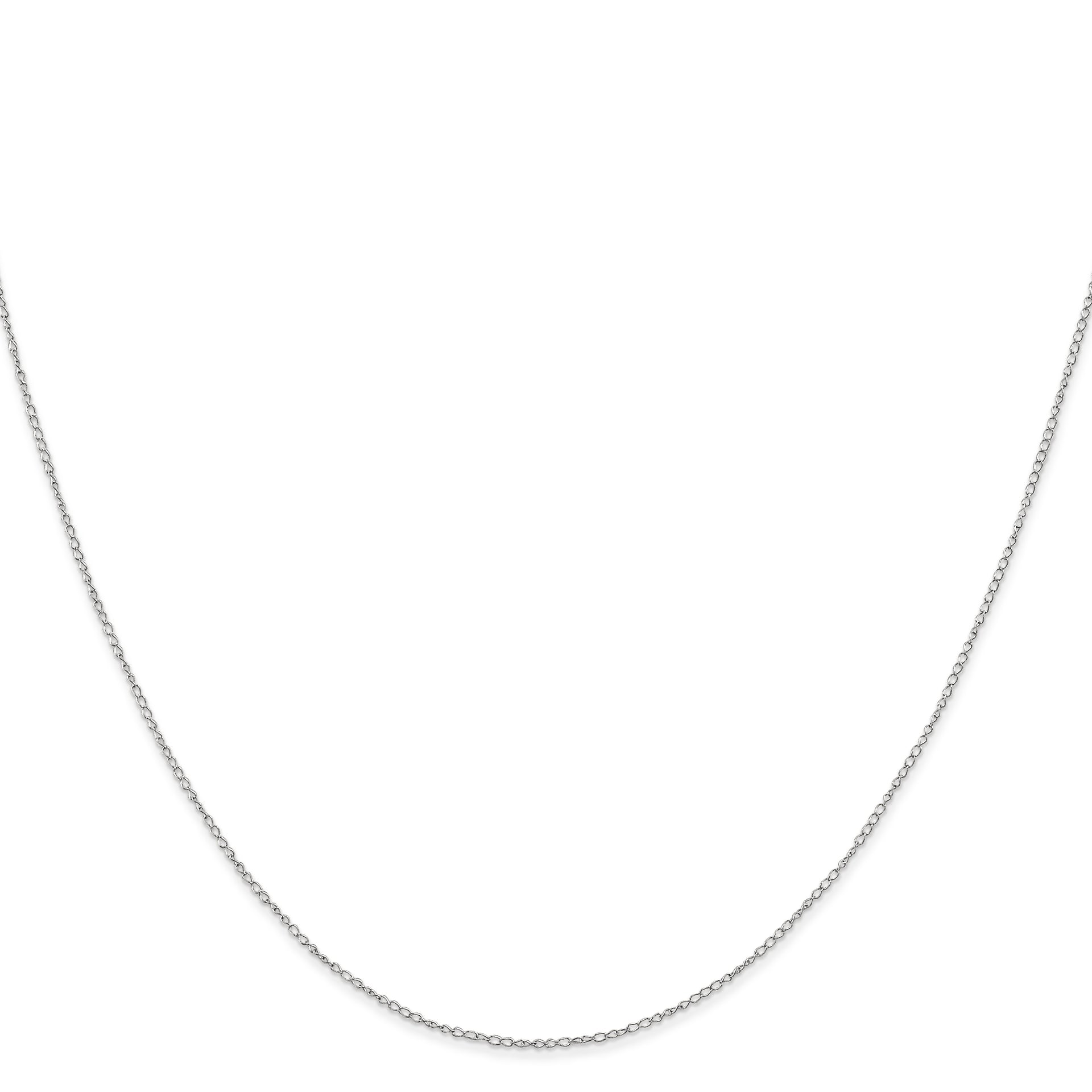 14k White Gold .42mm Gold Carded Curb Chain