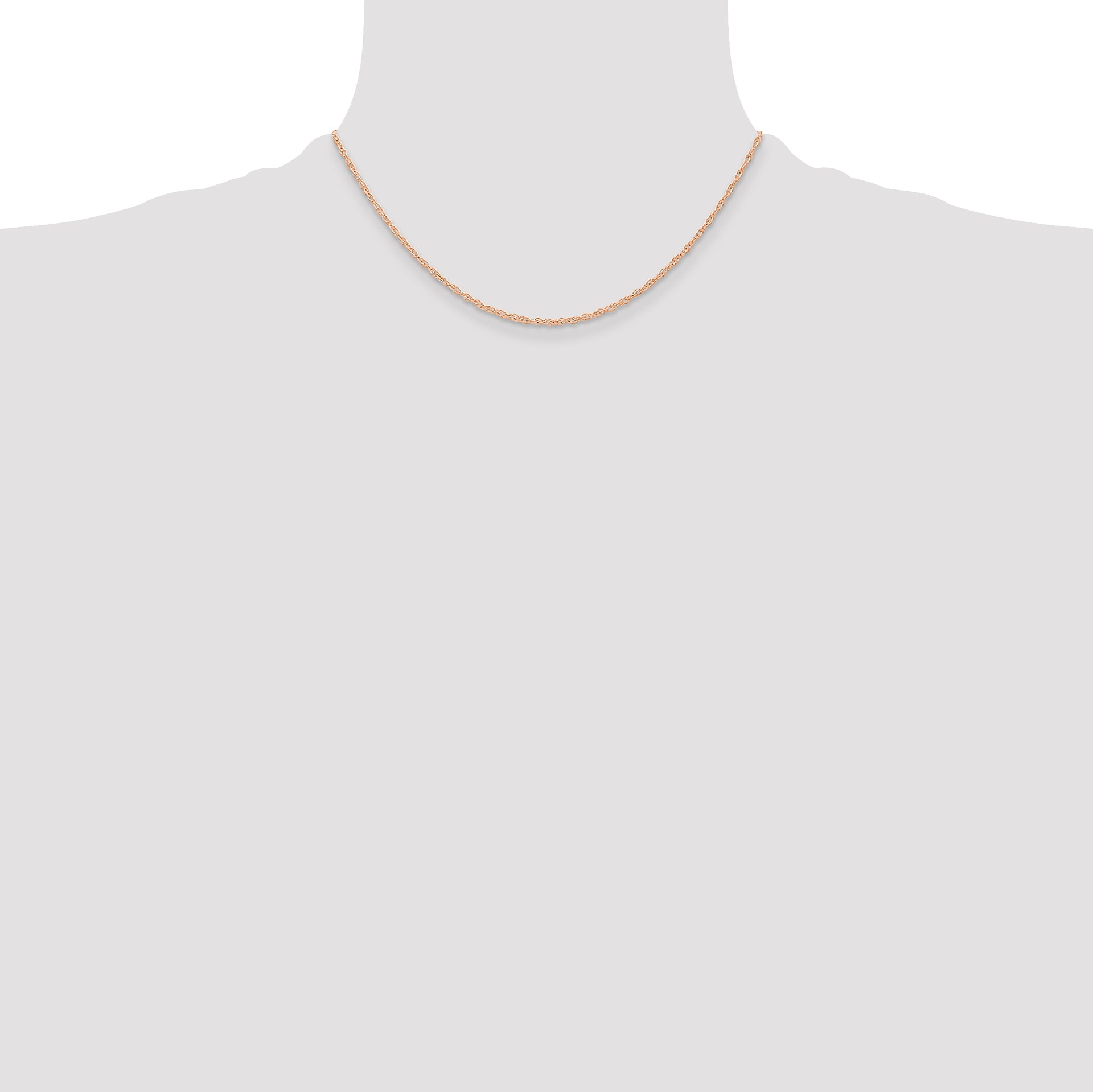14k  Rose Gold .6 mm Carded Cable Rope Chain