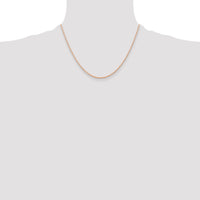 14k  Rose Gold .6 mm Carded Cable Rope Chain
