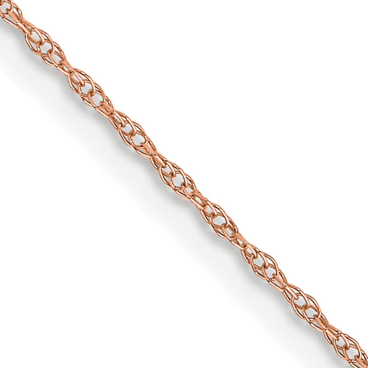 14k  Rose Gold .6 mm Carded Cable Rope Chain
