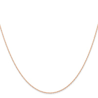 14k  Rose Gold .6 mm Carded Cable Rope Chain
