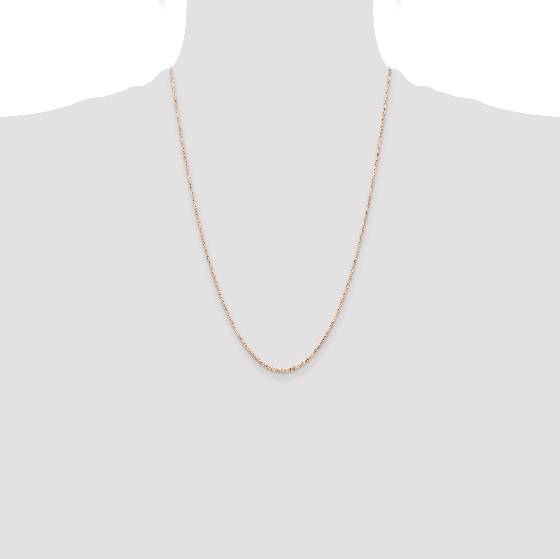 14k  Rose Gold .6 mm Carded Cable Rope Chain