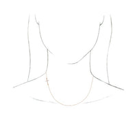 Accented Sideways Cross Necklace