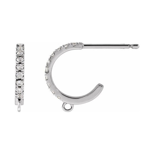 Accented French-Set Hoop Earring Top