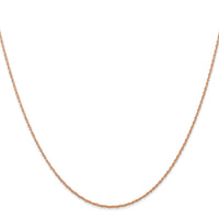14k Rose Gold .7 mm Carded Cable Rope Chain