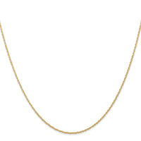 14k .7 mm Carded Cable Rope Chain