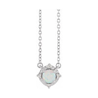 Halo-Style Birthstone Necklace