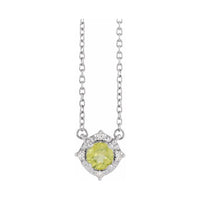 Halo-Style Birthstone Necklace