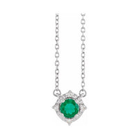 Halo-Style Birthstone Necklace
