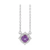 Halo-Style Birthstone Necklace