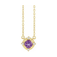 Halo-Style Birthstone Necklace