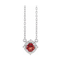 Halo-Style Birthstone Necklace