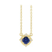Halo-Style Birthstone Necklace
