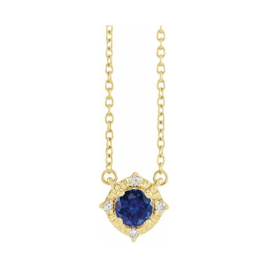 Halo-Style Birthstone Necklace