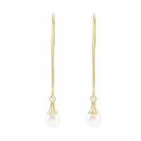 Dangle Wire Pearl Earrings