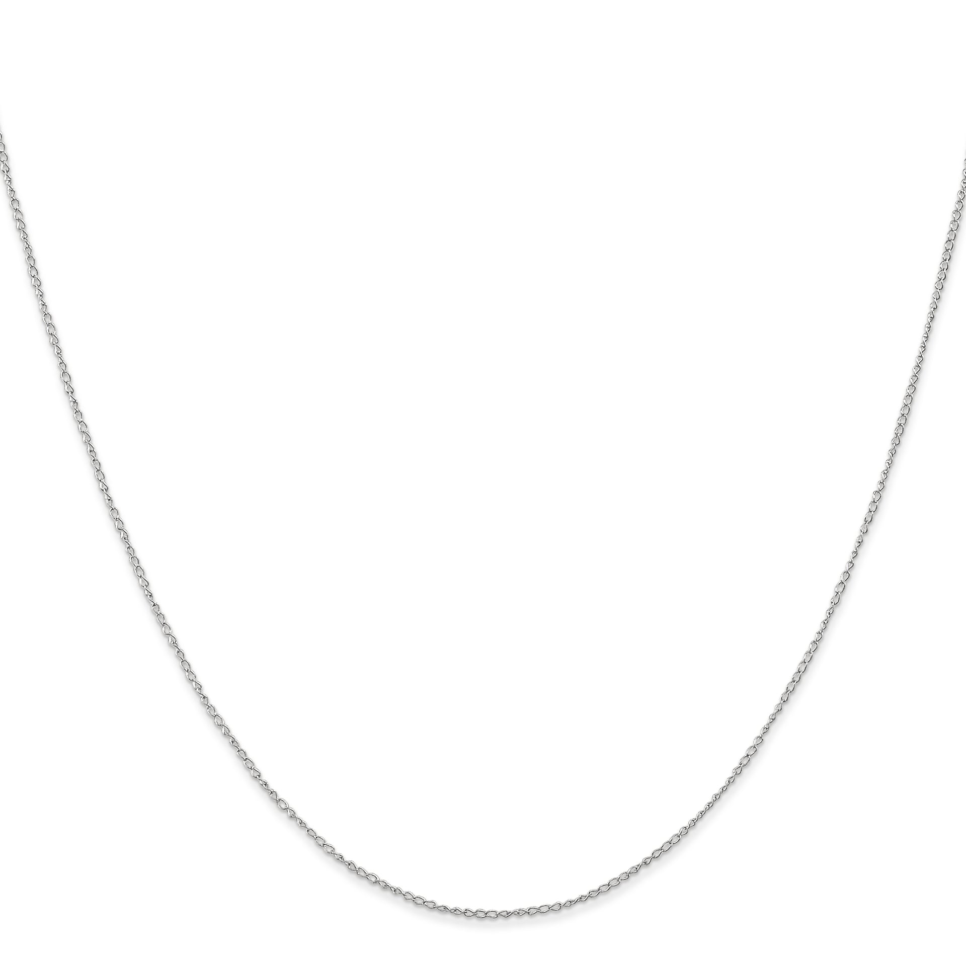 14k White Gold .5mm Carded Curb Chain