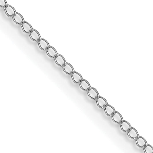 14k White Gold .5mm Carded Curb Chain
