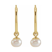 Pearl Endless Hoop Earrings