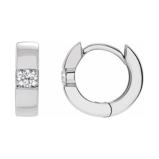 Accented Huggie Hoop Earrings