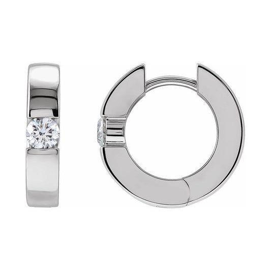 Accented Huggie Hoop Earrings