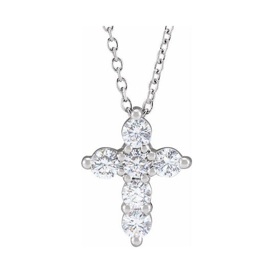 Lab-Grown Diamond Cross Necklace