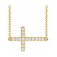 Lab-Grown Diamond Sideways Cross Necklace