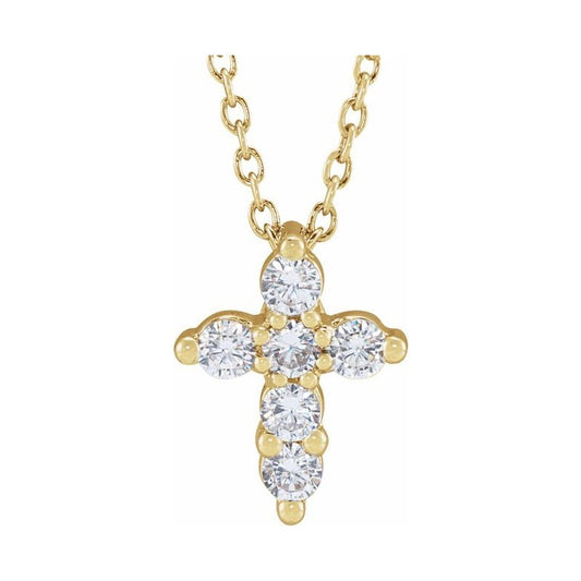 Lab-Grown Diamond Cross Necklace