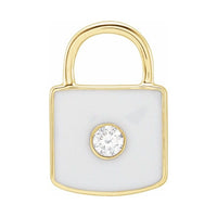 Accented Enamel Lock Charm/Pendant