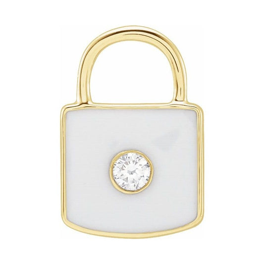 Accented Enamel Lock Charm/Pendant