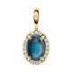 Oval 4-Prong Halo-Style Cabochon Pendant