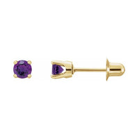 Round 4-Prong Stud Earrings