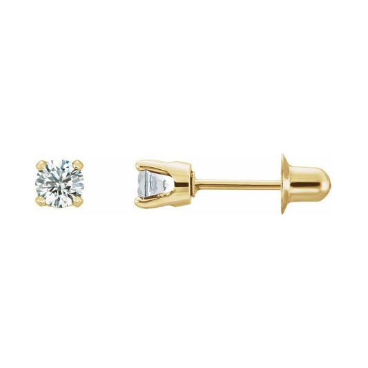 Round 4-Prong Stud Earrings