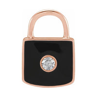 Accented Enamel Lock Charm/Pendant