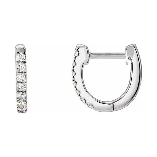 Accented U-Hoop Earrings
