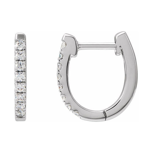 Accented U-Hoop Earrings