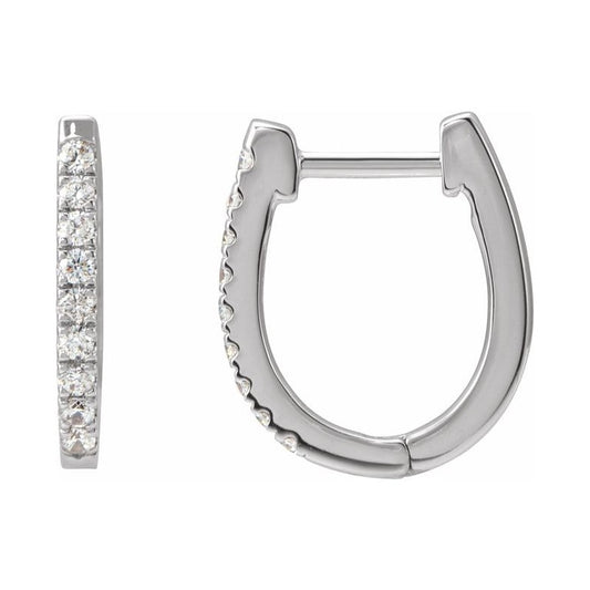 Accented U-Hoop Earrings