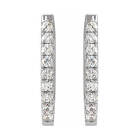 Accented U-Hoop Earrings
