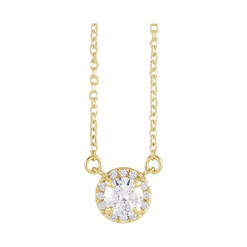French-Set Halo-Style Necklace or Center
