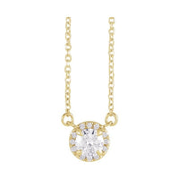 French-Set Halo-Style Necklace or Center