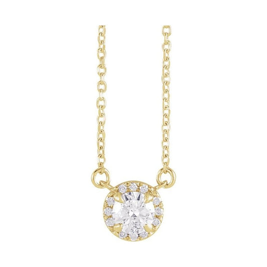 French-Set Halo-Style Necklace or Center