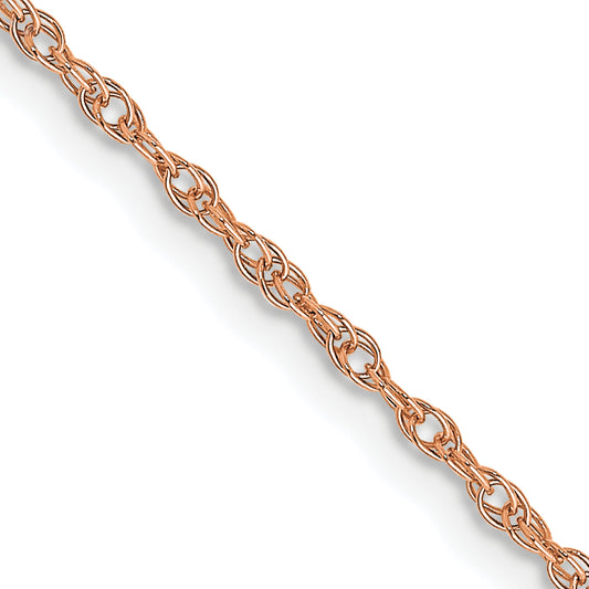 14k Rose Gold 1.15mm Carded Cable Rope Chain